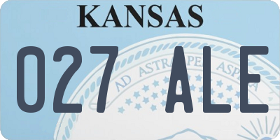 KS license plate 027ALE