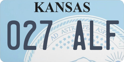 KS license plate 027ALF