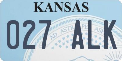 KS license plate 027ALK