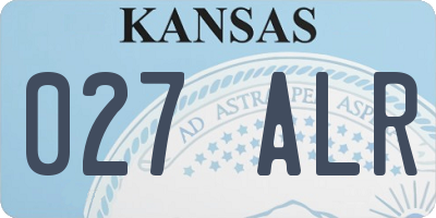 KS license plate 027ALR