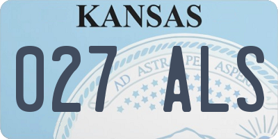 KS license plate 027ALS