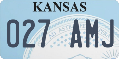 KS license plate 027AMJ