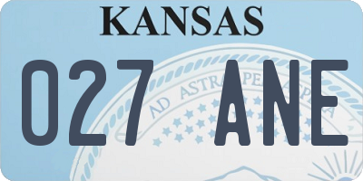 KS license plate 027ANE