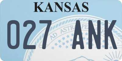 KS license plate 027ANK