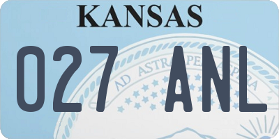 KS license plate 027ANL