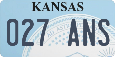 KS license plate 027ANS