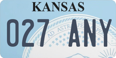 KS license plate 027ANY