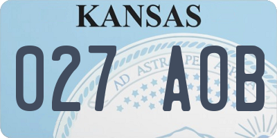 KS license plate 027AOB