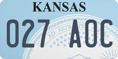 KS license plate 027AOC