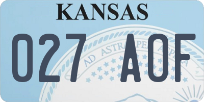 KS license plate 027AOF
