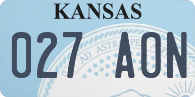 KS license plate 027AON