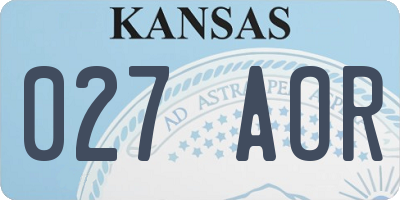 KS license plate 027AOR