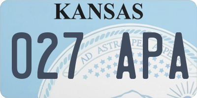 KS license plate 027APA
