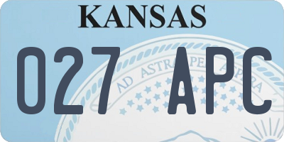 KS license plate 027APC