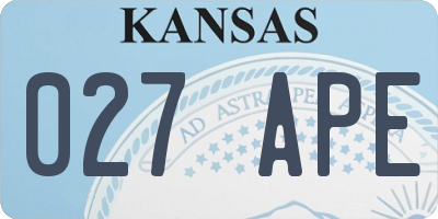 KS license plate 027APE