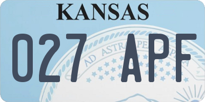 KS license plate 027APF