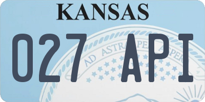 KS license plate 027API