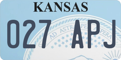 KS license plate 027APJ