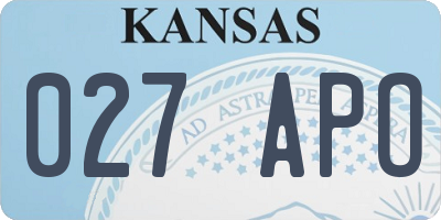 KS license plate 027APO