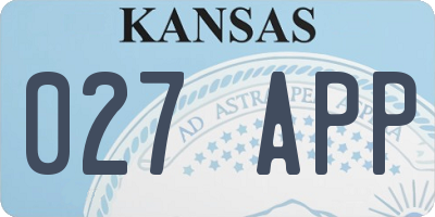 KS license plate 027APP