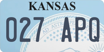KS license plate 027APQ