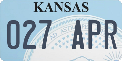 KS license plate 027APR