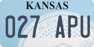 KS license plate 027APU