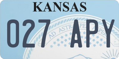 KS license plate 027APY