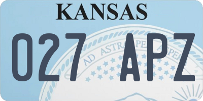 KS license plate 027APZ