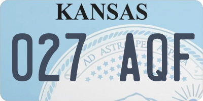 KS license plate 027AQF