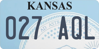KS license plate 027AQL