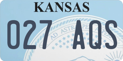 KS license plate 027AQS