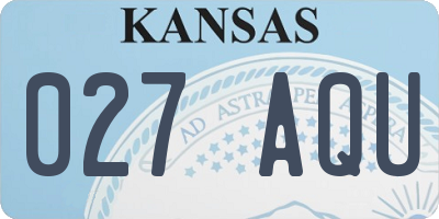 KS license plate 027AQU