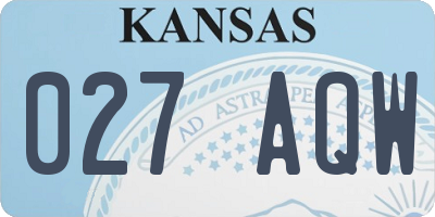 KS license plate 027AQW
