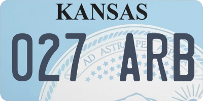 KS license plate 027ARB