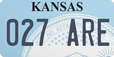 KS license plate 027ARE