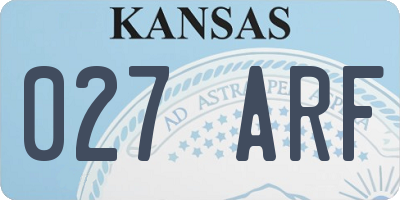 KS license plate 027ARF