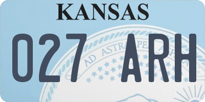 KS license plate 027ARH