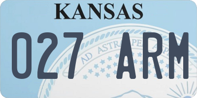 KS license plate 027ARM