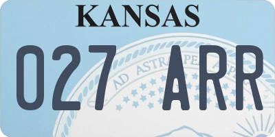 KS license plate 027ARR