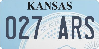 KS license plate 027ARS