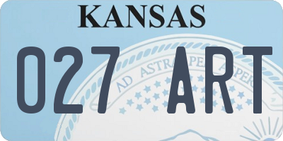 KS license plate 027ART