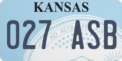 KS license plate 027ASB