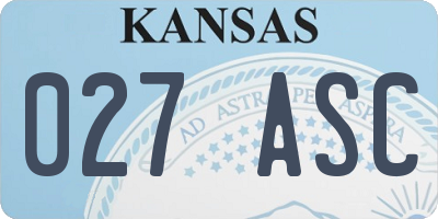 KS license plate 027ASC
