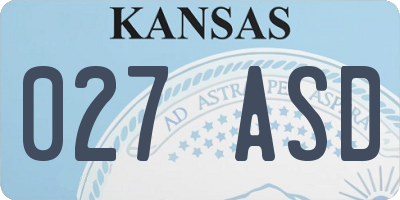 KS license plate 027ASD
