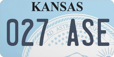 KS license plate 027ASE