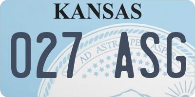 KS license plate 027ASG