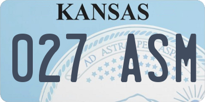 KS license plate 027ASM