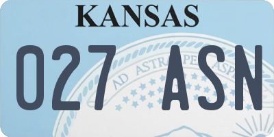 KS license plate 027ASN