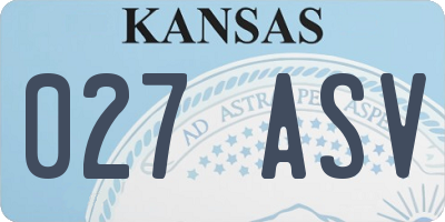 KS license plate 027ASV